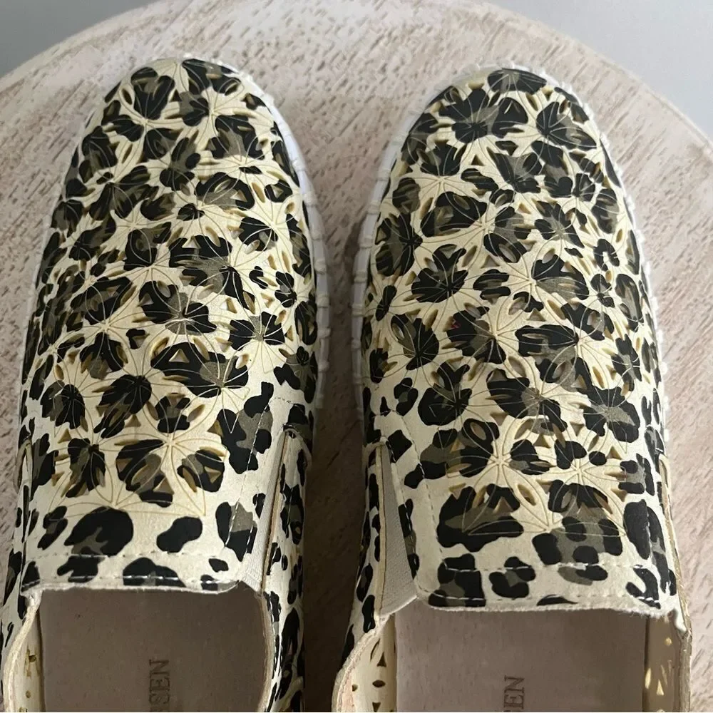 Isle Jacobsen Leopard Print Slip On Sneakers NWOB